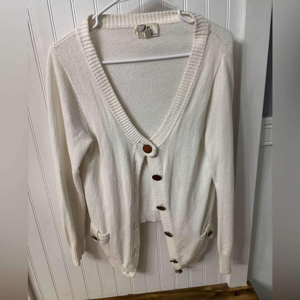 Milly of New York Ivory Button Cardigan